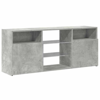 TV Cabinet with LED Lights Concrete Grey 120x30x50 cm