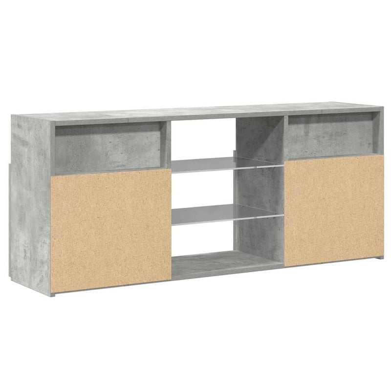 TV Cabinet with LED Lights Concrete Grey 120x30x50 cm