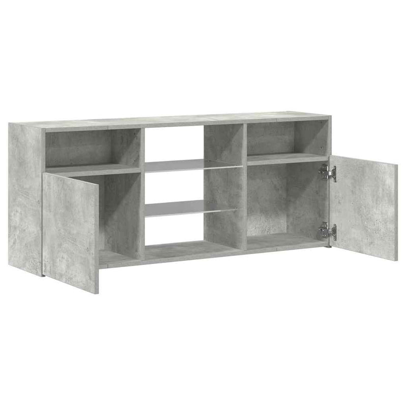 TV Cabinet with LED Lights Concrete Grey 120x30x50 cm