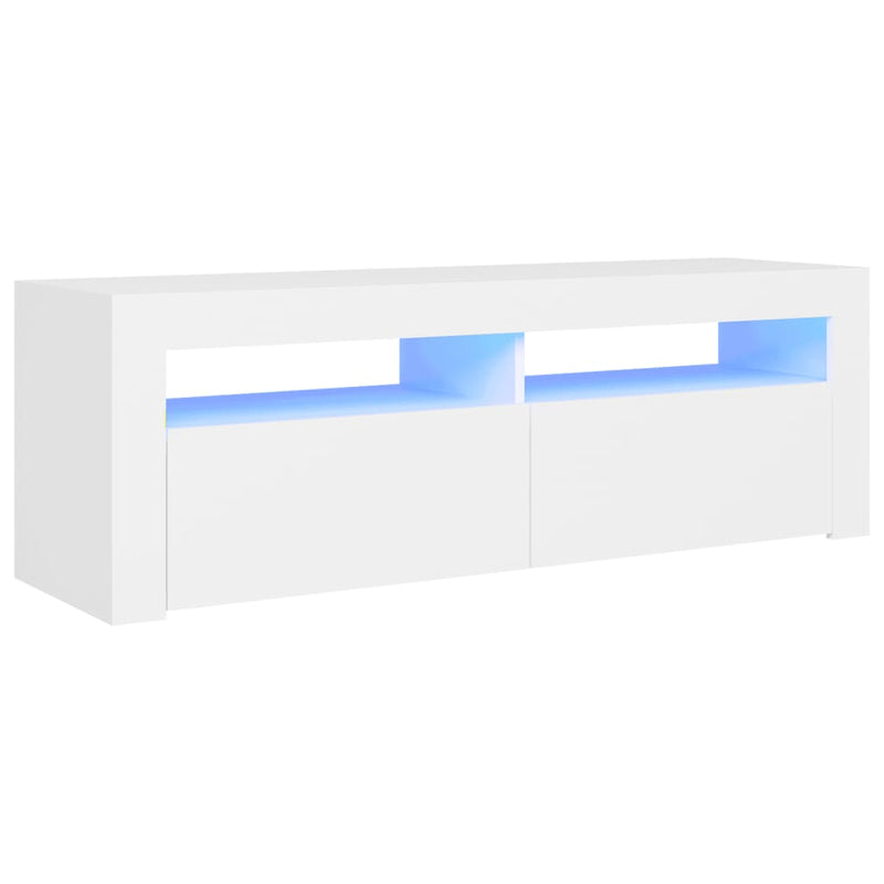 TV Cabinet with LED Lights White 120x35x40 cm