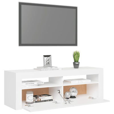 TV Cabinet with LED Lights White 120x35x40 cm