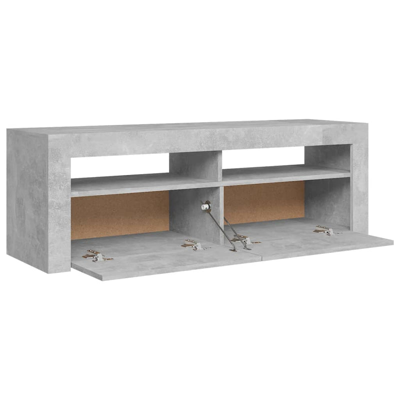 TV Cabinet with LED Lights Concrete Grey 120x35x40 cm