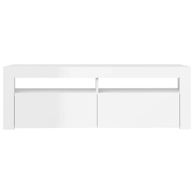 TV Cabinet with LED Lights High Gloss White 120x35x40 cm