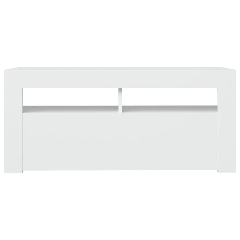 TV Cabinet with LED Lights White 90x35x40 cm