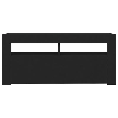 TV Cabinet with LED Lights Black 90x35x40 cm