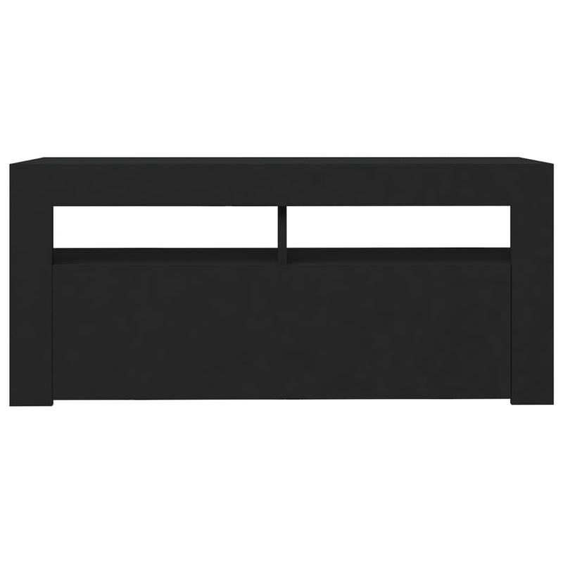 TV Cabinet with LED Lights Black 90x35x40 cm