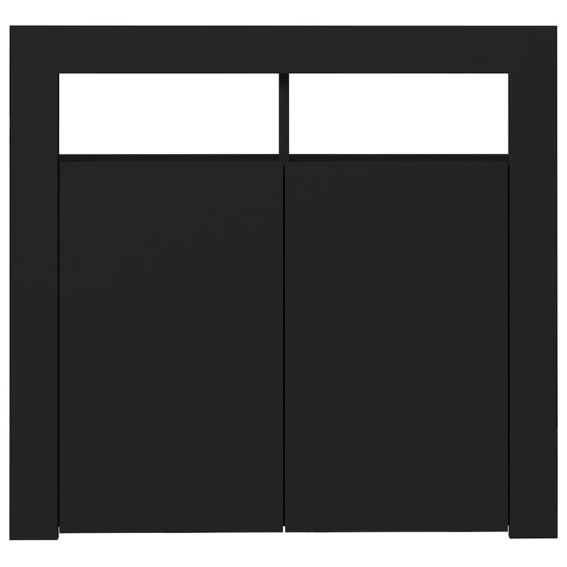 Sideboard with LED Lights Black 80x35x75 cm