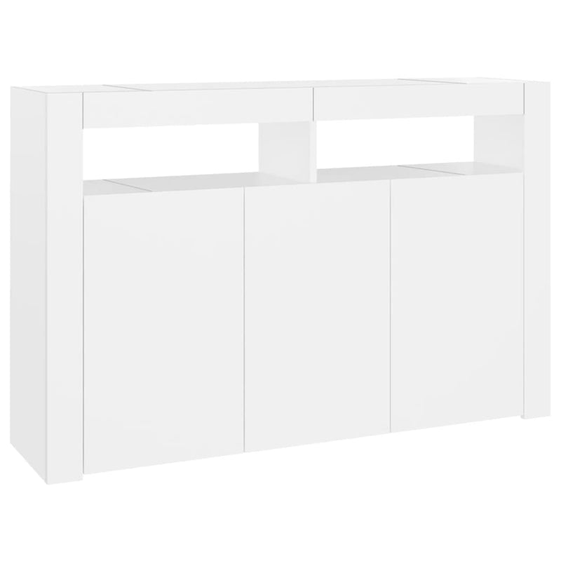 Sideboard with LED Lights White 115.5x30x75 cm