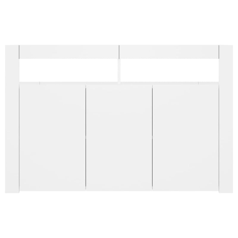 Sideboard with LED Lights White 115.5x30x75 cm