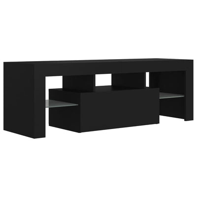 TV Cabinet with LED Lights Black 120x35x40 cm