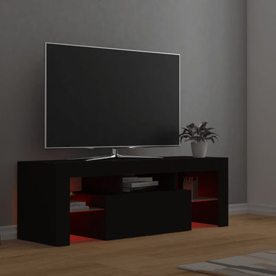 TV Cabinet with LED Lights Black 120x35x40 cm