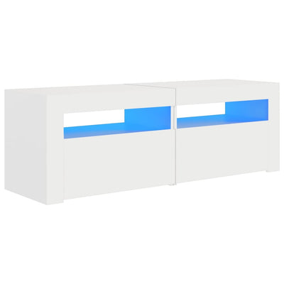 TV Cabinet with LED Lights White 120x35x40 cm