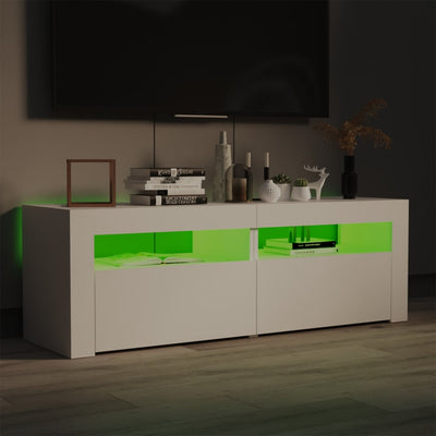 TV Cabinet with LED Lights White 120x35x40 cm