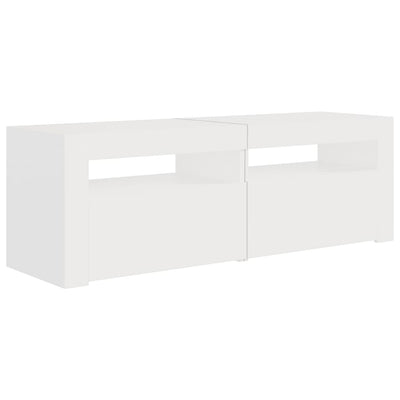 TV Cabinet with LED Lights White 120x35x40 cm