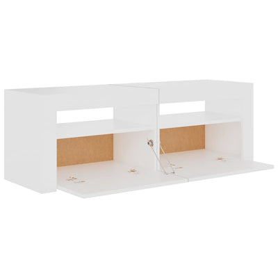 TV Cabinet with LED Lights White 120x35x40 cm