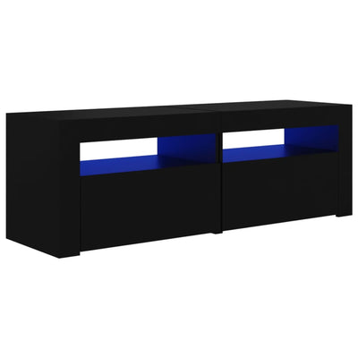 TV Cabinet with LED Lights Black 120x35x40 cm