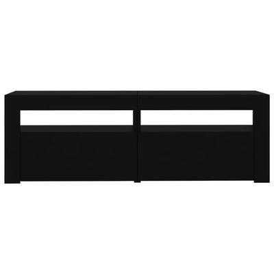 TV Cabinet with LED Lights Black 120x35x40 cm