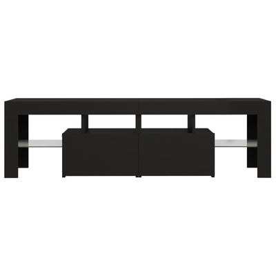 TV Cabinet with LED Lights Black 140x36.5x40 cm