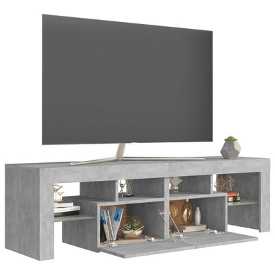 TV Cabinet with LED Lights Concrete Grey 140x36.5x40 cm