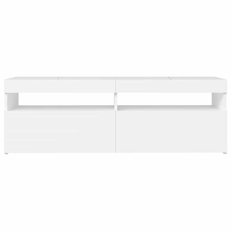 TV Cabinet with LED Lights White 120x35x40 cm