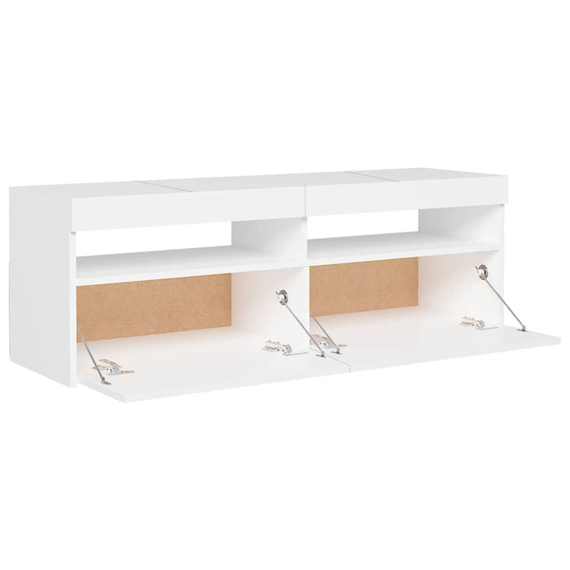 TV Cabinet with LED Lights White 120x35x40 cm