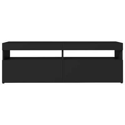 TV Cabinet with LED Lights Black 120x35x40 cm