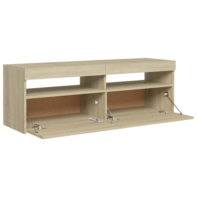 TV Cabinet with LED Lights Sonoma Oak 120x35x40 cm