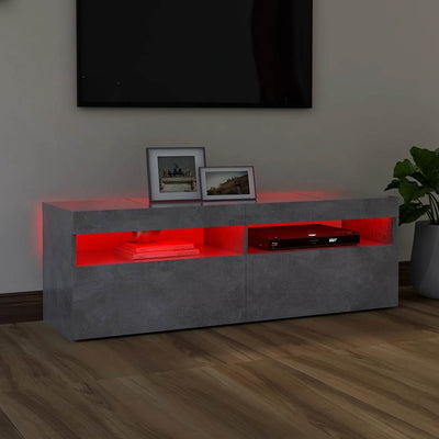 TV Cabinet with LED Lights Concrete Grey 120x35x40 cm