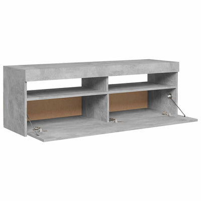 TV Cabinet with LED Lights Concrete Grey 120x35x40 cm