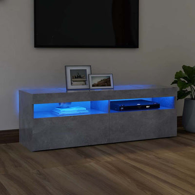 TV Cabinet with LED Lights Concrete Grey 120x35x40 cm