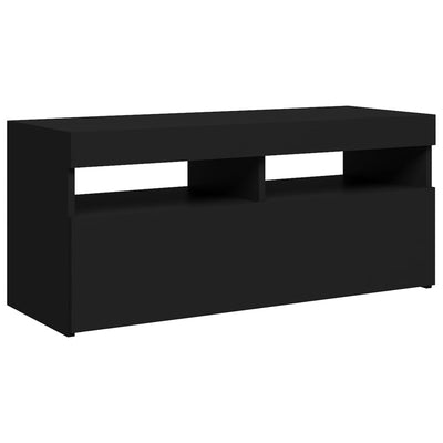 TV Cabinet with LED Lights Black 90x35x40 cm