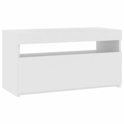 TV Cabinet with LED Lights White 75x35x40 cm