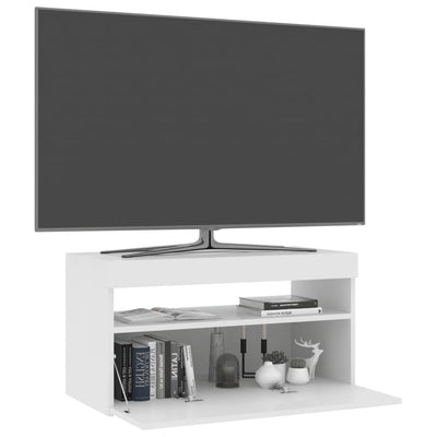 TV Cabinet with LED Lights White 75x35x40 cm