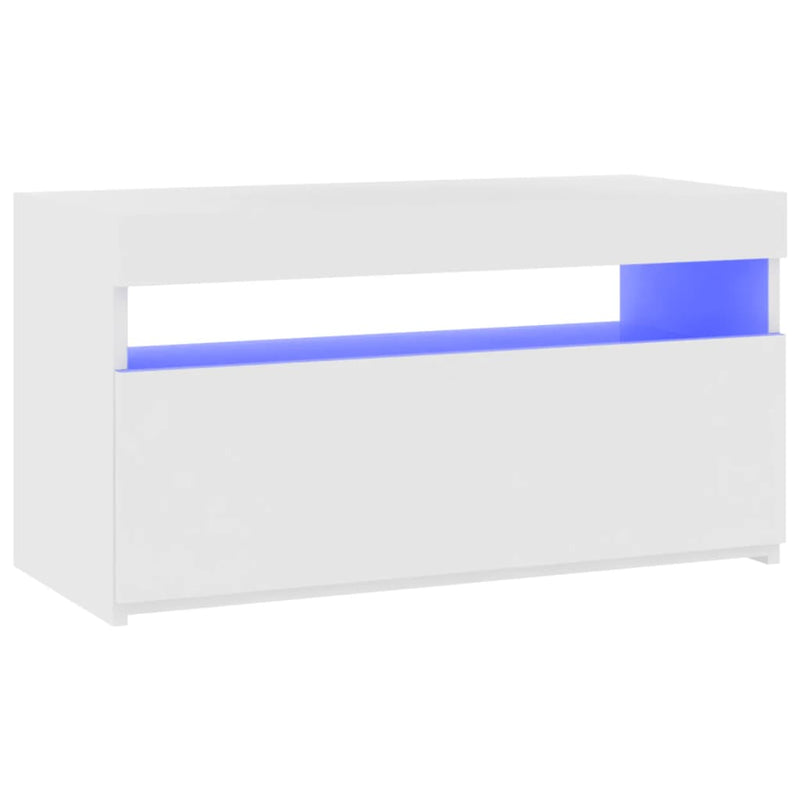 TV Cabinet with LED Lights White 75x35x40 cm