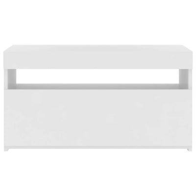 TV Cabinet with LED Lights White 75x35x40 cm