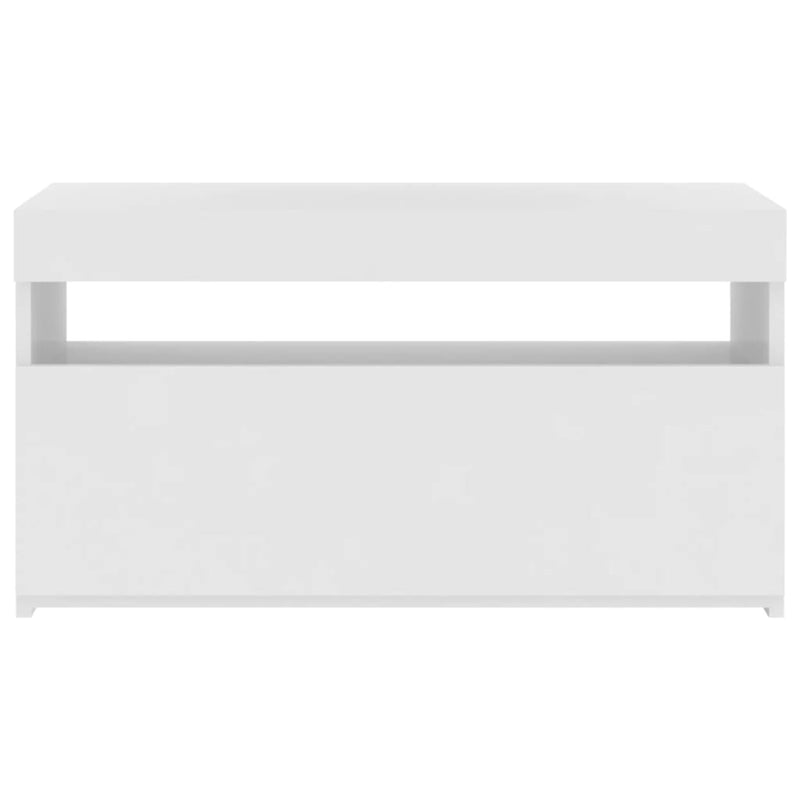 TV Cabinet with LED Lights White 75x35x40 cm