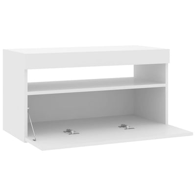 TV Cabinet with LED Lights White 75x35x40 cm