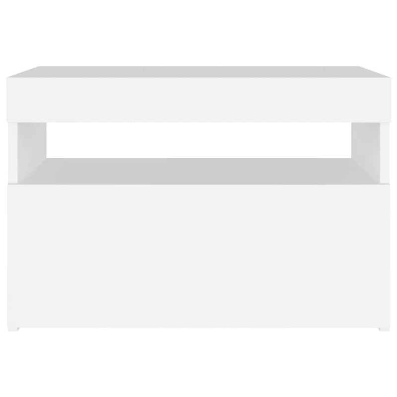 TV Cabinet with LED Lights White 60x35x40 cm