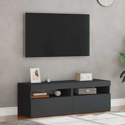 TV Cabinets with LED Lights 2 pcs Grey 60x35x40 cm