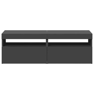 TV Cabinets with LED Lights 2 pcs Grey 60x35x40 cm