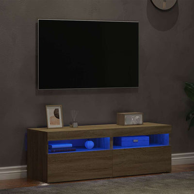 TV Cabinets with LED Lights 2 pcs Sonoma Oak 60x35x40 cm