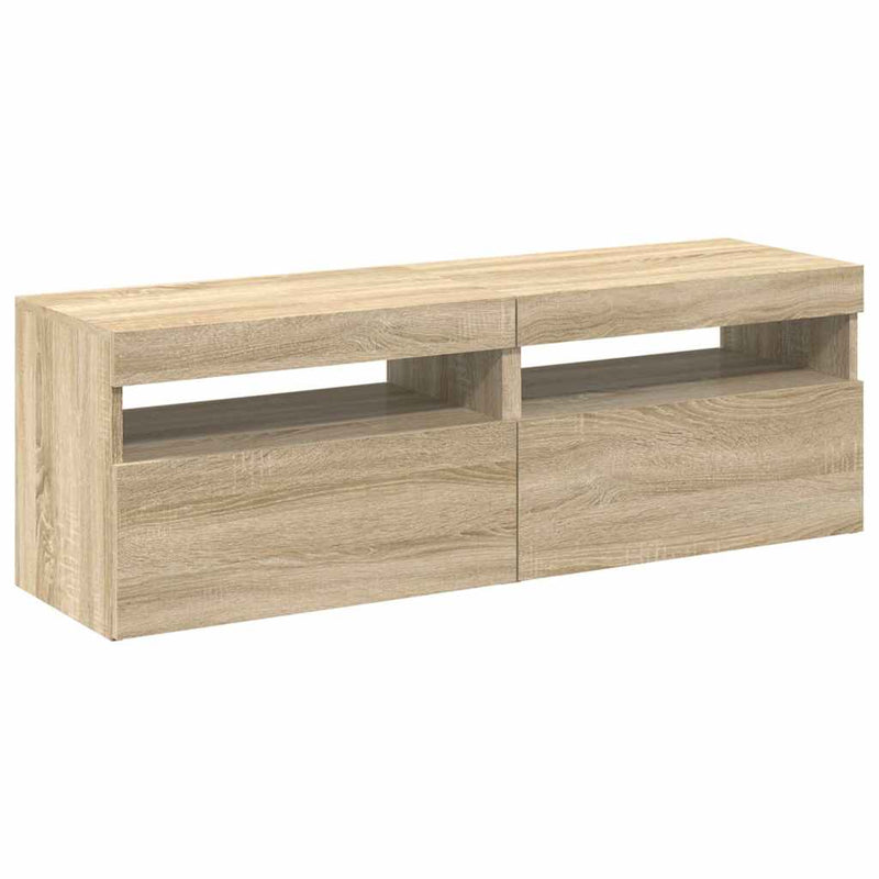 TV Cabinets with LED Lights 2 pcs Sonoma Oak 60x35x40 cm