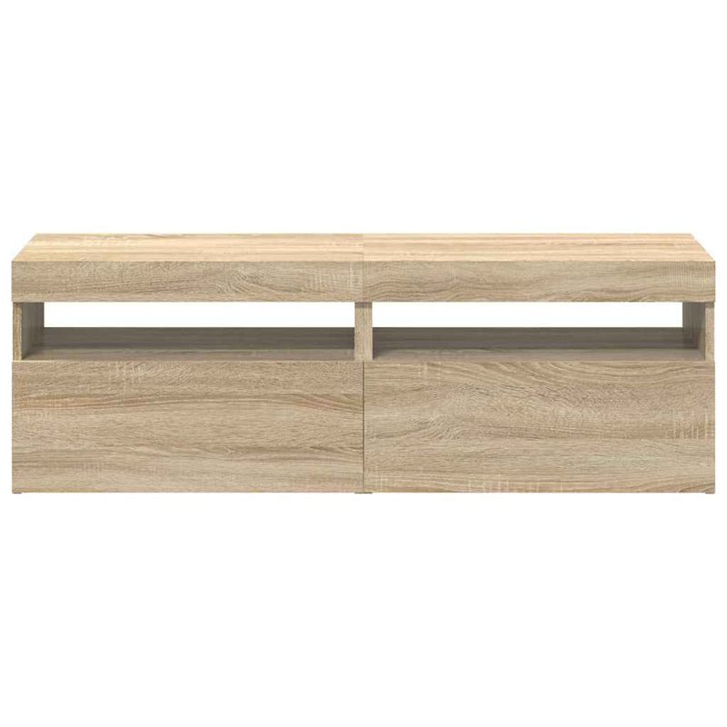 TV Cabinets with LED Lights 2 pcs Sonoma Oak 60x35x40 cm