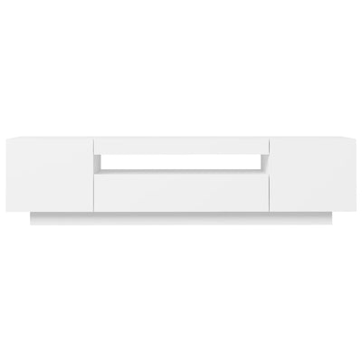 TV Cabinet with LED Lights White 160x35x40 cm