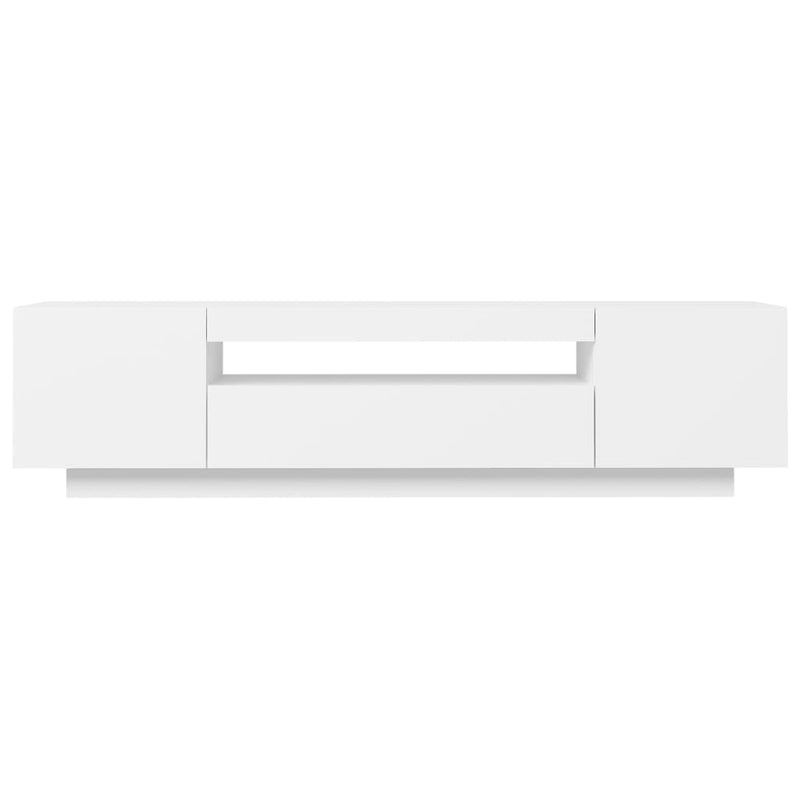 TV Cabinet with LED Lights White 160x35x40 cm