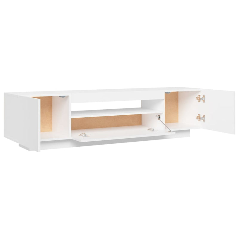 TV Cabinet with LED Lights White 160x35x40 cm