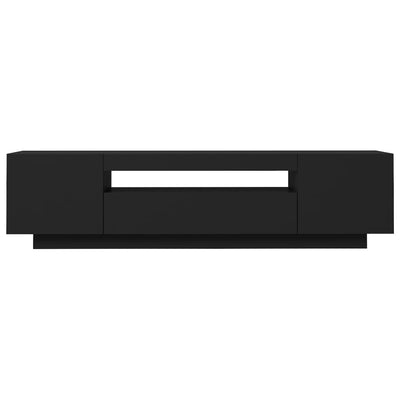 TV Cabinet with LED Lights Black 160x35x40 cm