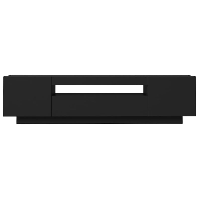 TV Cabinet with LED Lights Black 160x35x40 cm