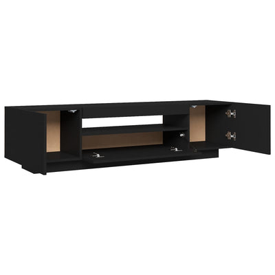 TV Cabinet with LED Lights Black 160x35x40 cm