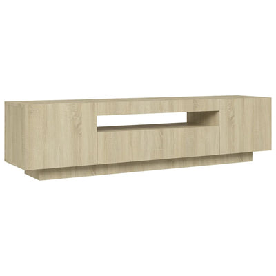 TV Cabinet with LED Lights Sonoma Oak 160x35x40 cm